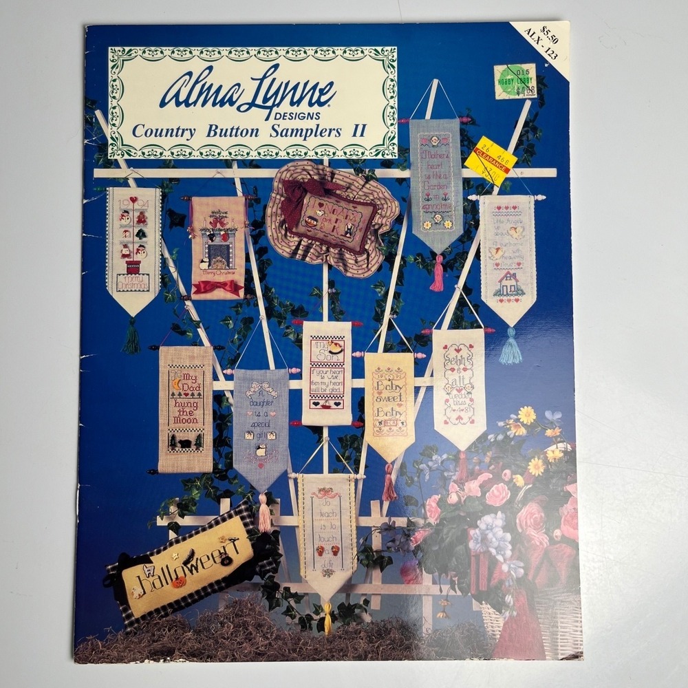 VTG 1994 Alma Lynne Designs Country Button Samplers II Cross Stitch Pattern Book